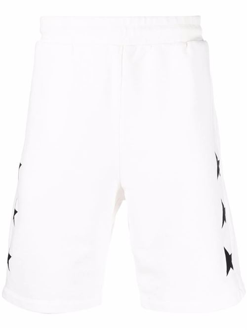 Men's Bermuda shorts in white with black stars GOLDEN GOOSE | GMP00878P00053210658